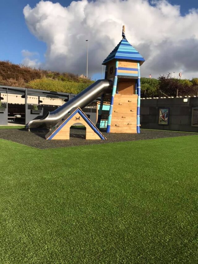 artificial grass play area at Brewdog